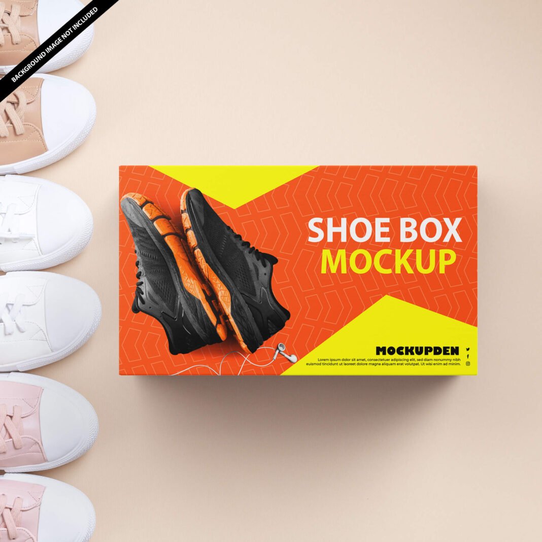Download Free Shoe Box Mockup PSD Template - Mockup Den