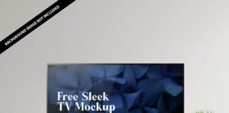 Free Sleek TV Mockup PSD Template