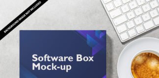 Free Software Box Mock-up PSD Template
