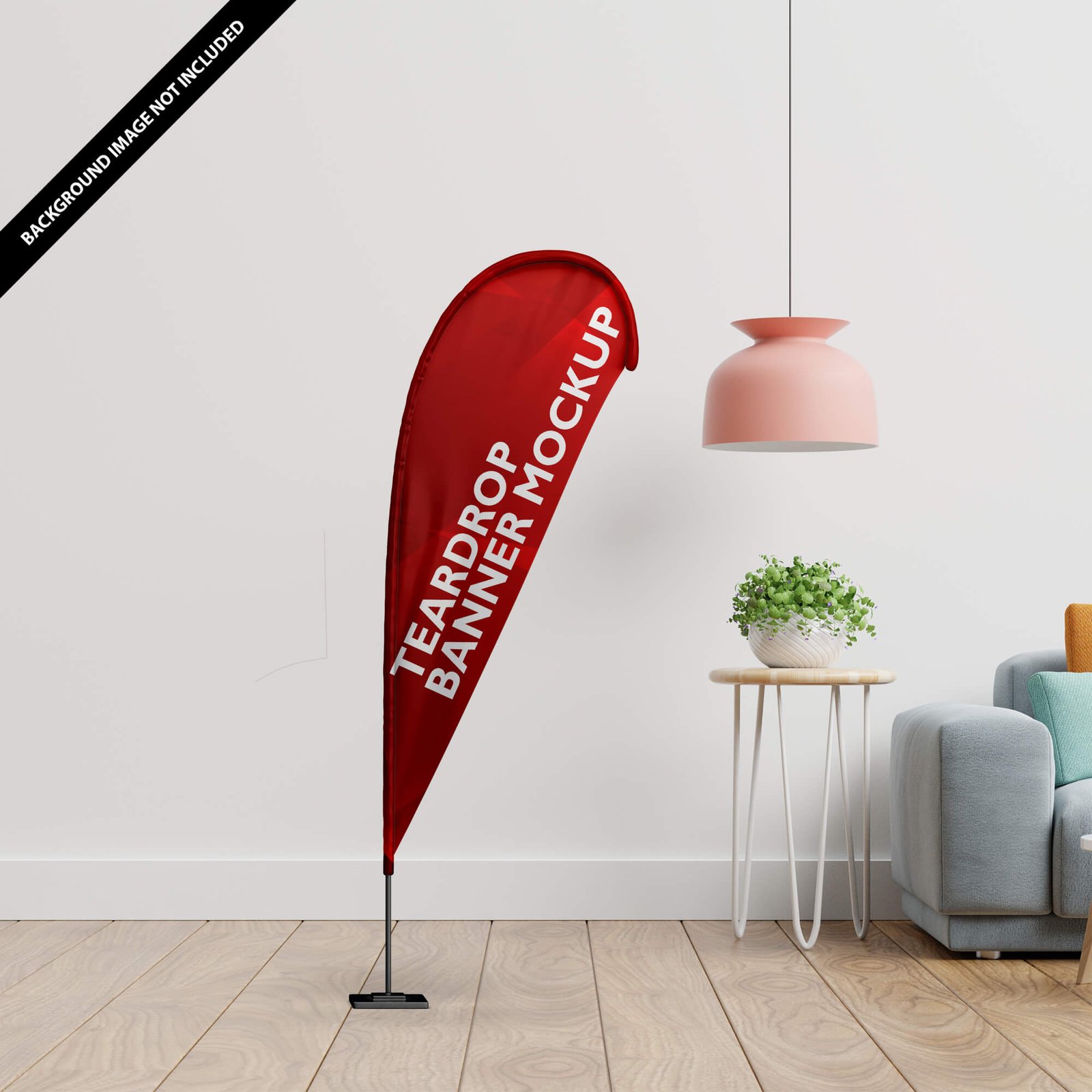 Free Teardrop Banner Mockup PSD Template Mockup Den