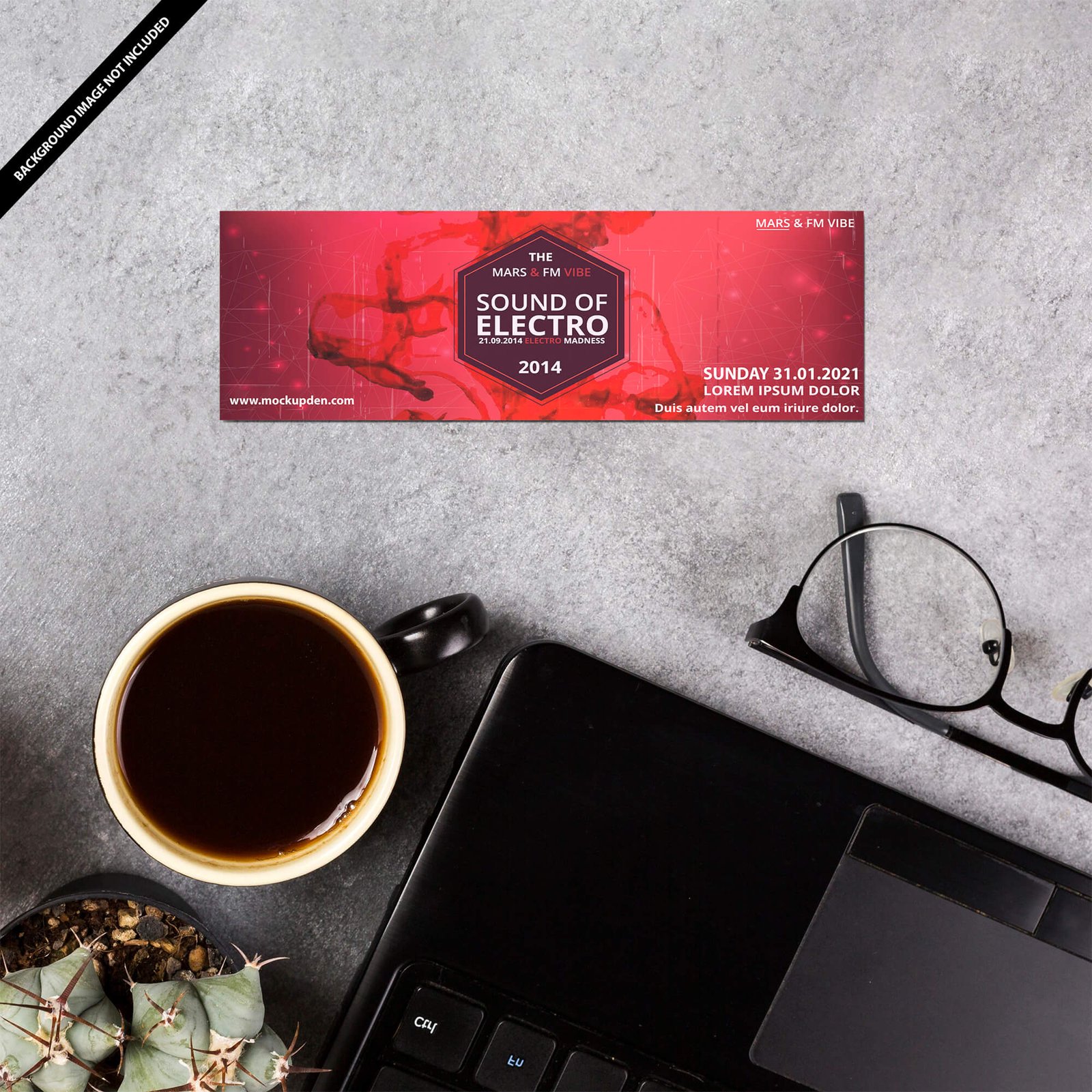 Free Season Ticket Mockup PSD Template