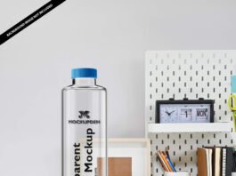 Free Transparent Bottle Mockup PSD Template