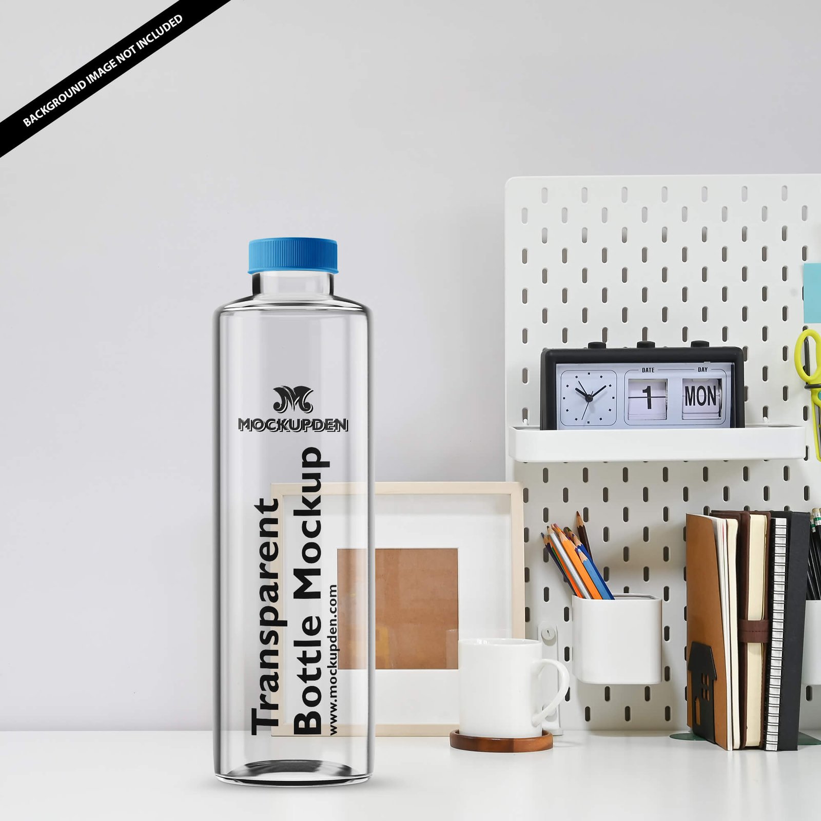 Free Transparent Bottle Mockup PSD Template