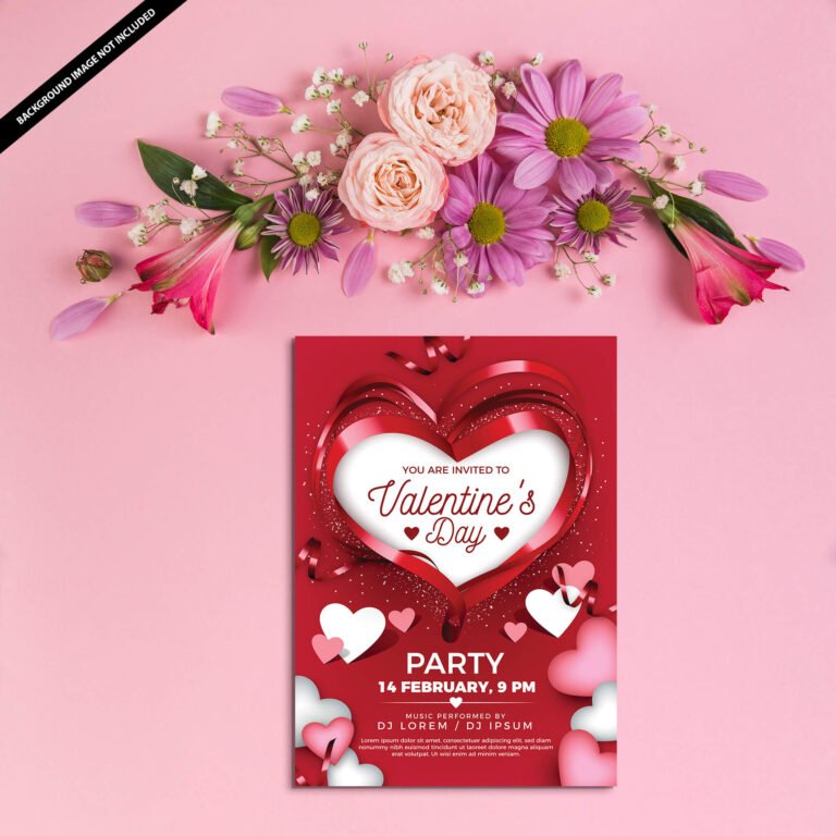Free Valentines Day Card Mockup PSD Template