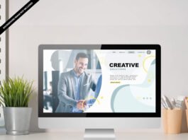 Free Website Display Mockup PSD Template