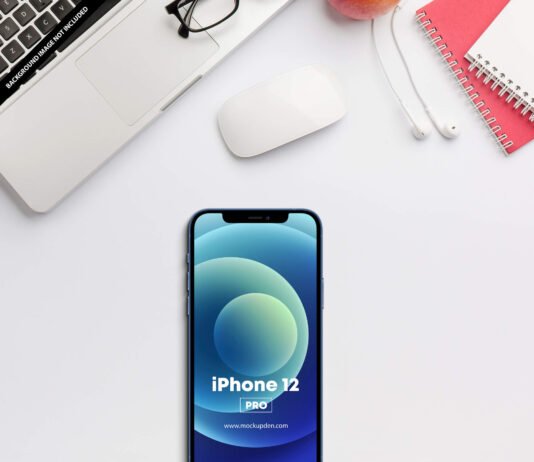 Free iPhone 12 Pro Mockup PSD Template