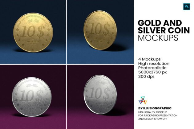 Download 17+ Authentic Coin Mockup PSD Templates - Mockup Den