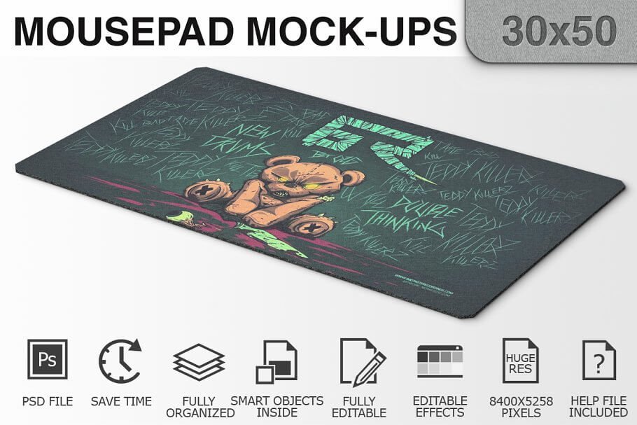 Mousepad Mockups - 30x50 - 3