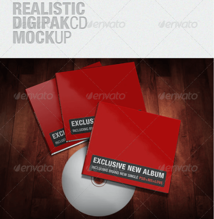 Realistic Digipak CD Mockup