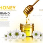 Realistic Honey Jar Mockup