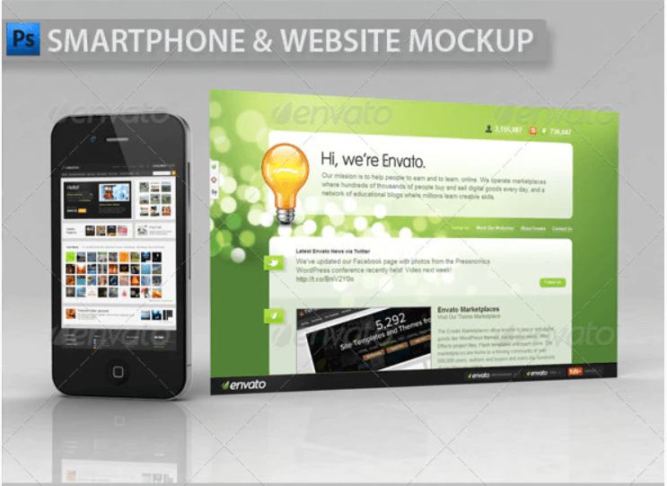 Smartphone and Website Showcase Mockup