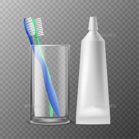 Toothbrush in Glass. Dental Morning Hygiene