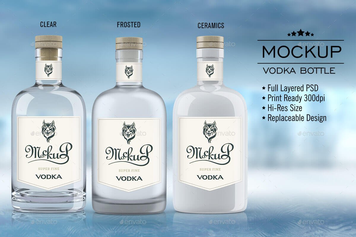 Download 16 Beautiful Vodka Mockup PSD Templates - Mockup Den