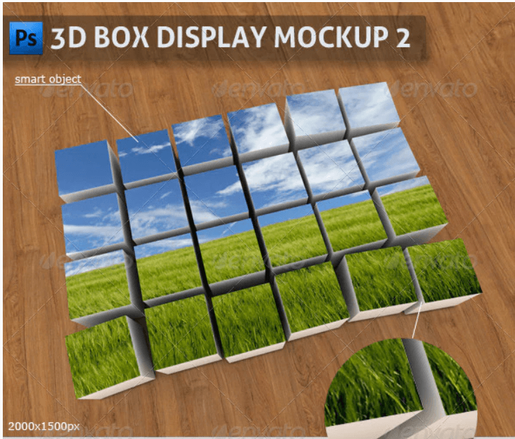 3D Box Display Mockup 2