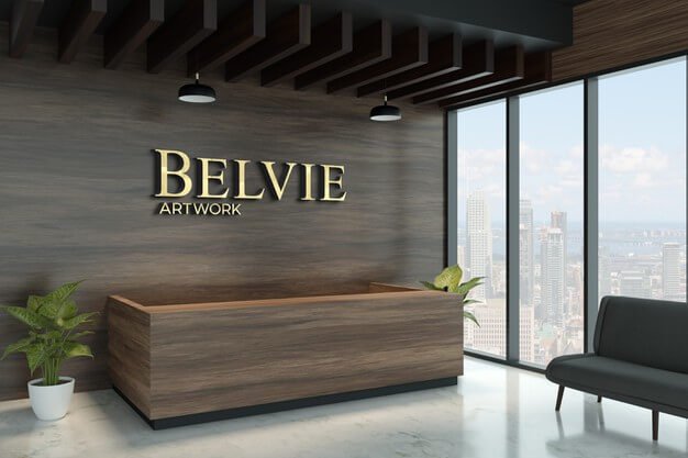 3d logo mockup on exotic wooden wall Premium Psd