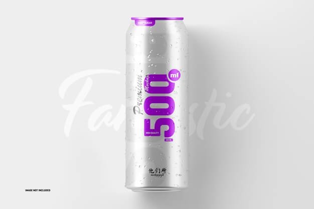 500ml soda can mockup Free Psd