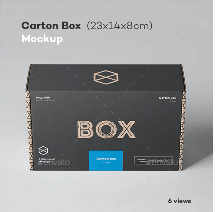 Carton Box Mockup 23x14x8