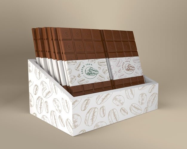 Chocolate box and paper packaging design Free Psd