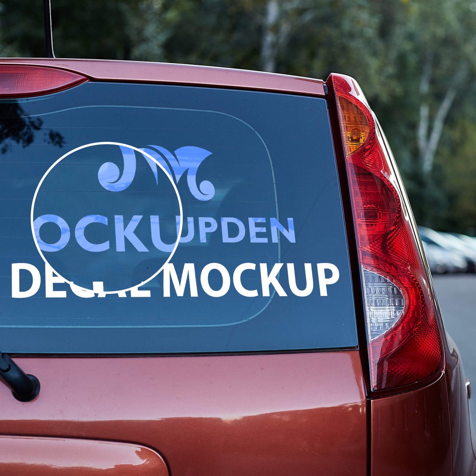 Close UP Of a Free Decal Mockup PSD Template