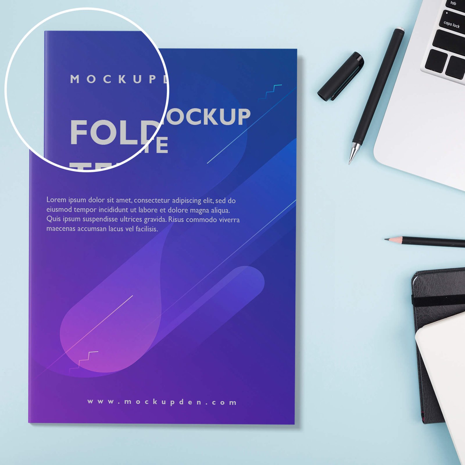 Close UP Of a Free Folder Mockup Template PSD Template