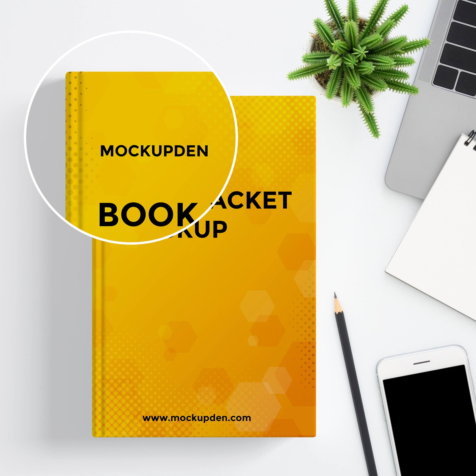 Close Up Of a Free Book Jacket Mockup PSD Template