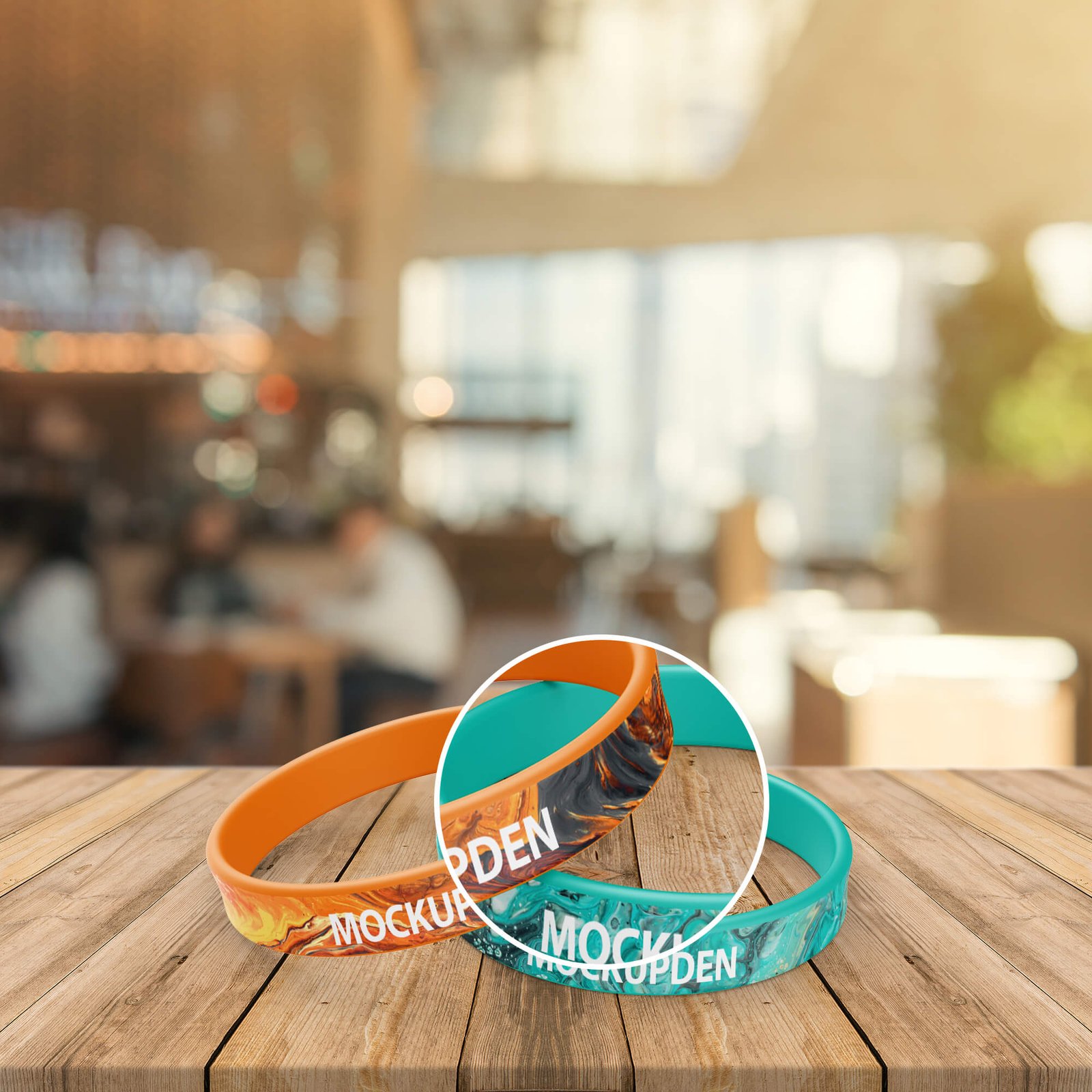 Close Up Of a Free Bracelets Mockup PSD Template