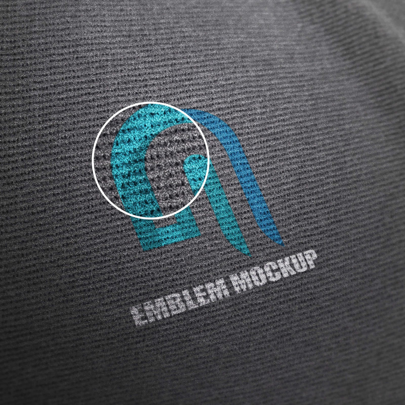 Close Up Of a Free Emblem Mockup PSD Template