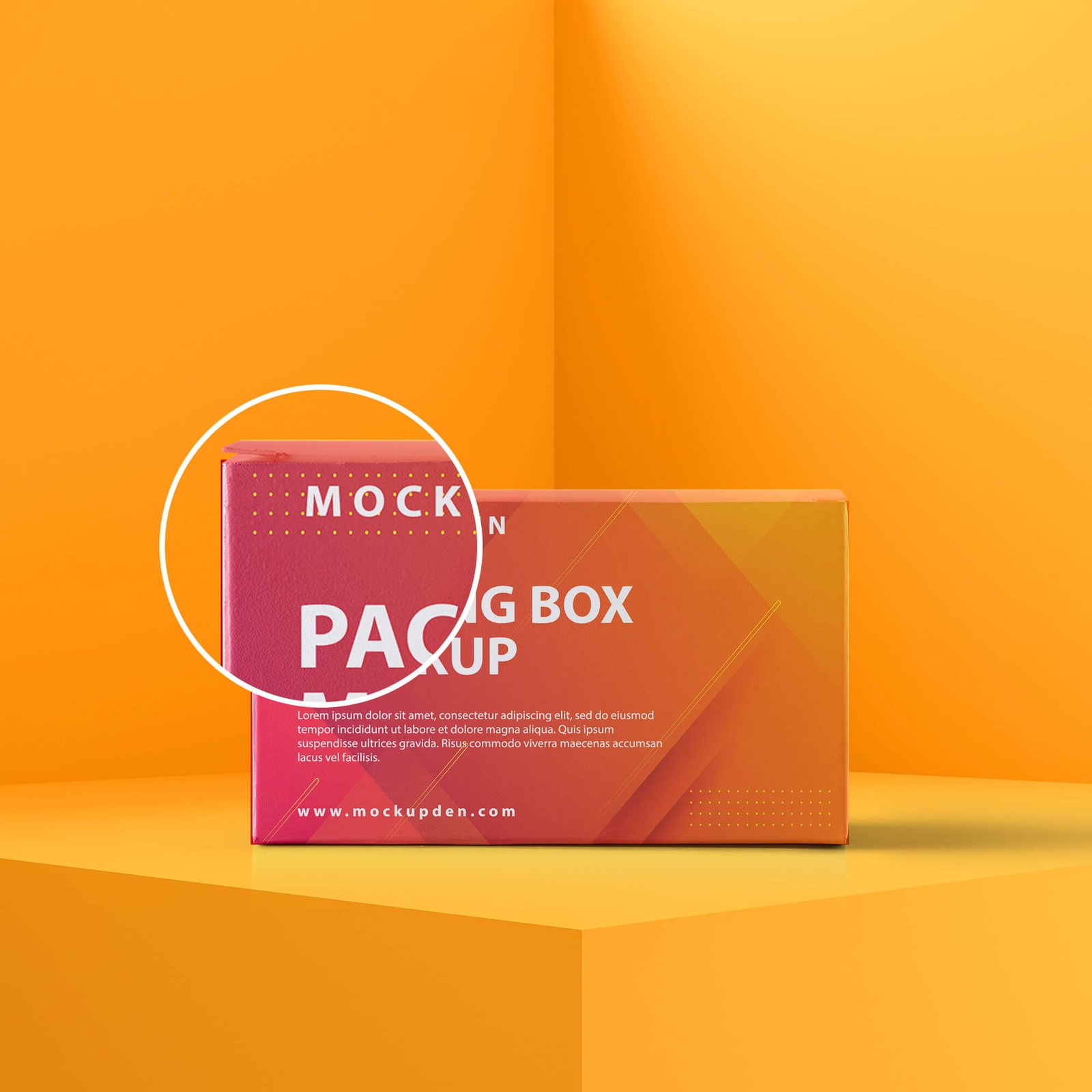 Close Up Of a Free Packing Box Mockup PSD Template