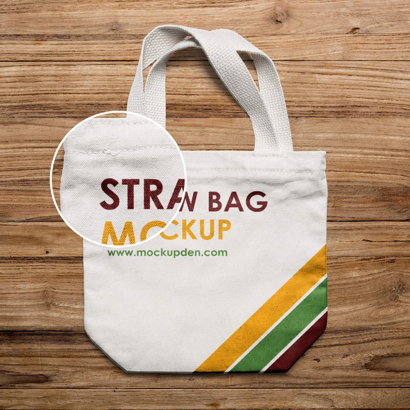 Close Up Of a Free Straw Bag Mockup PSD Template