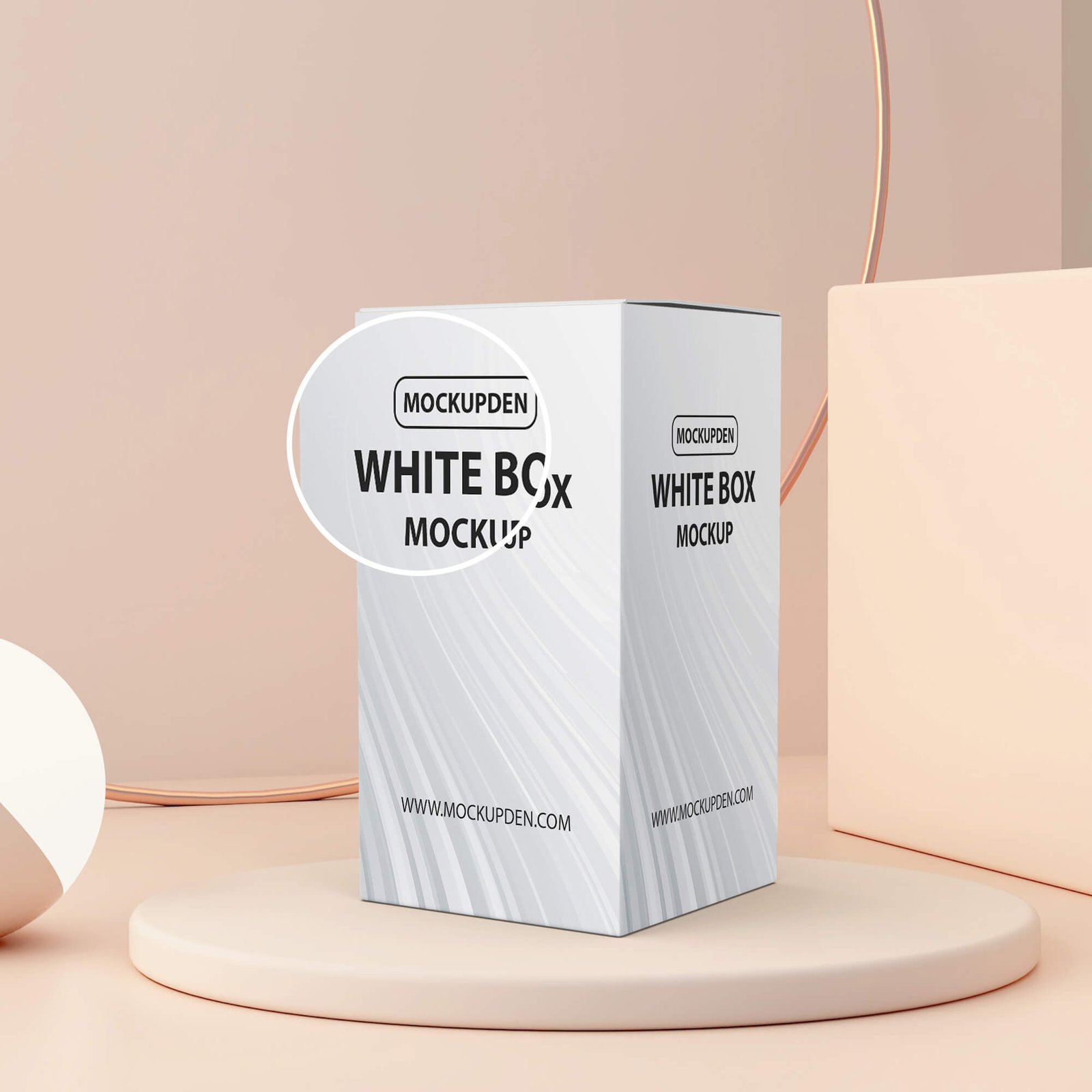 Close Up Of a Free White Box Mockup PSD Template