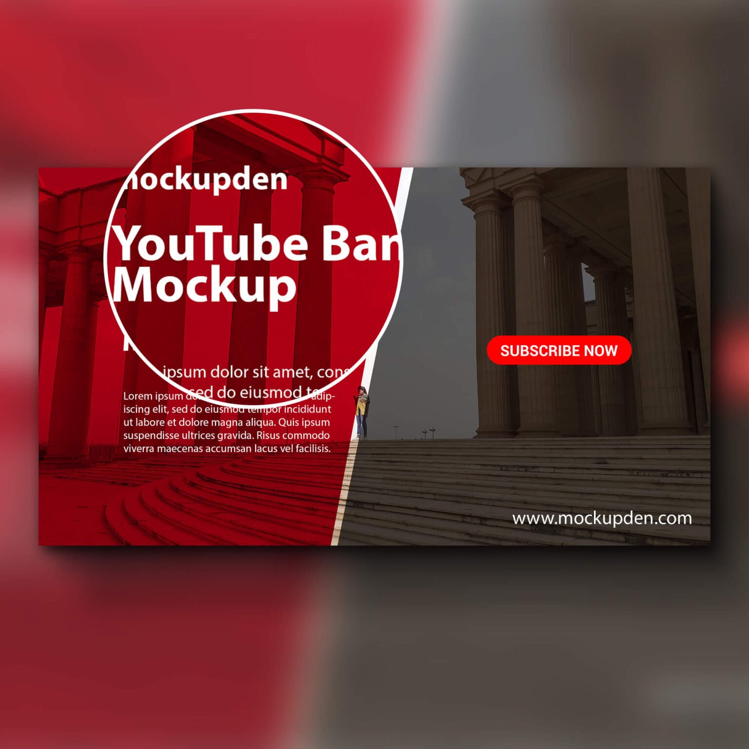 Download Free YouTube Banner Mockup PSD Template - Mockup Den