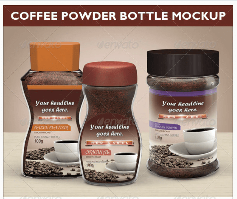 Coffee Powder Bottle Mock-up
