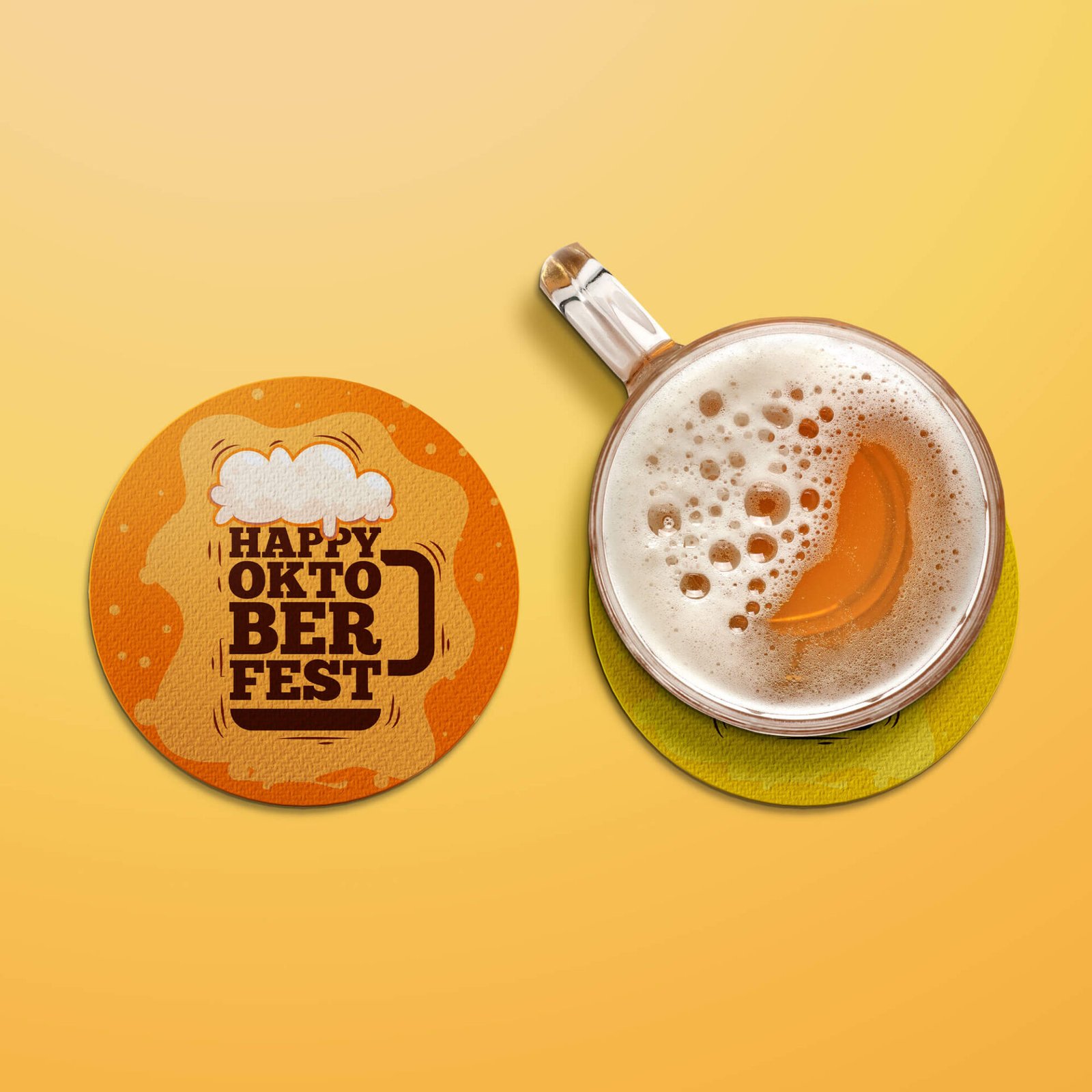 Free Beer Mat Mockup PSD Template Mockup Den