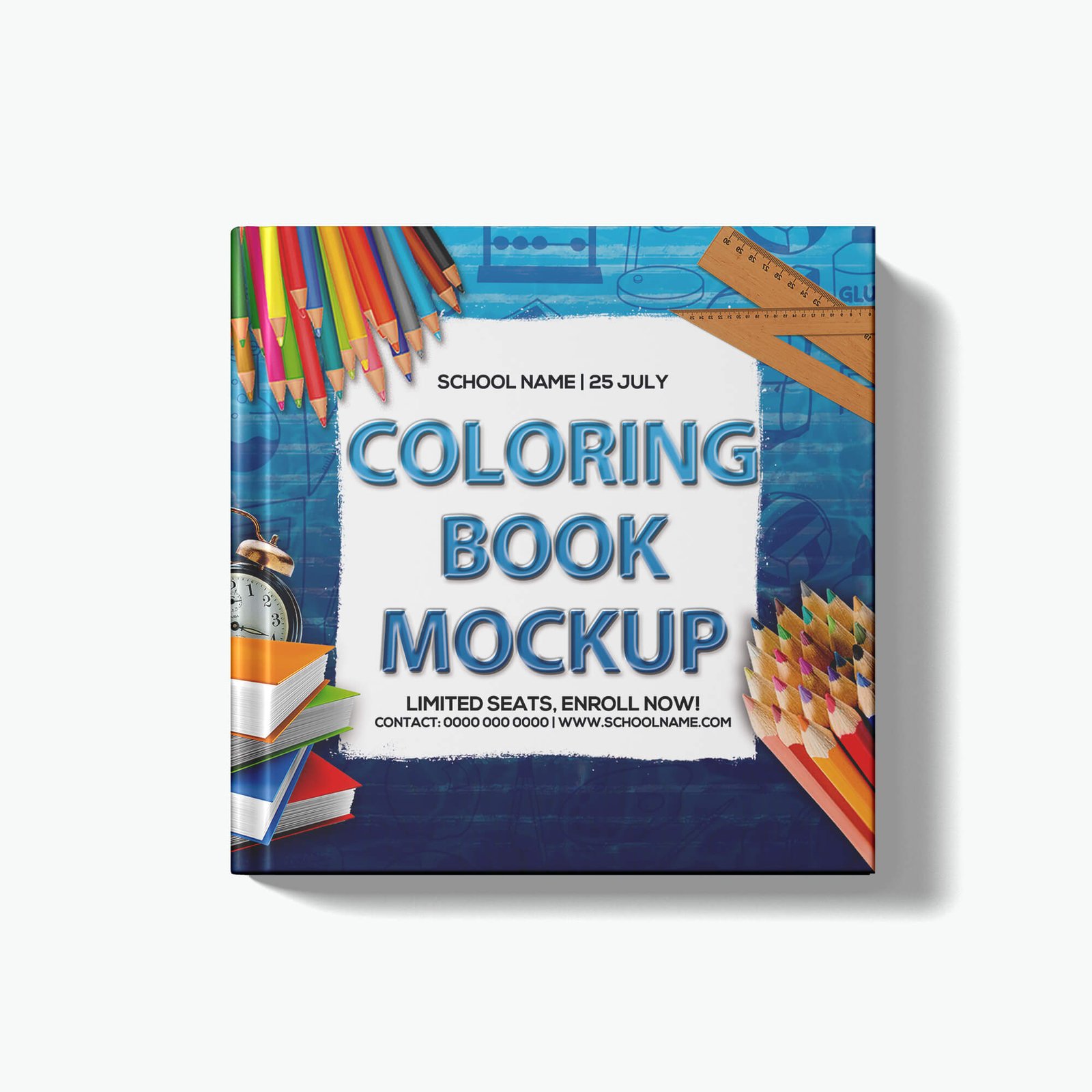 Design Free Coloring Book Mockup PSD Template