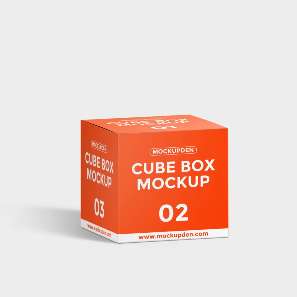 Free Cube Box Mockup PSD Template - Mockup Den