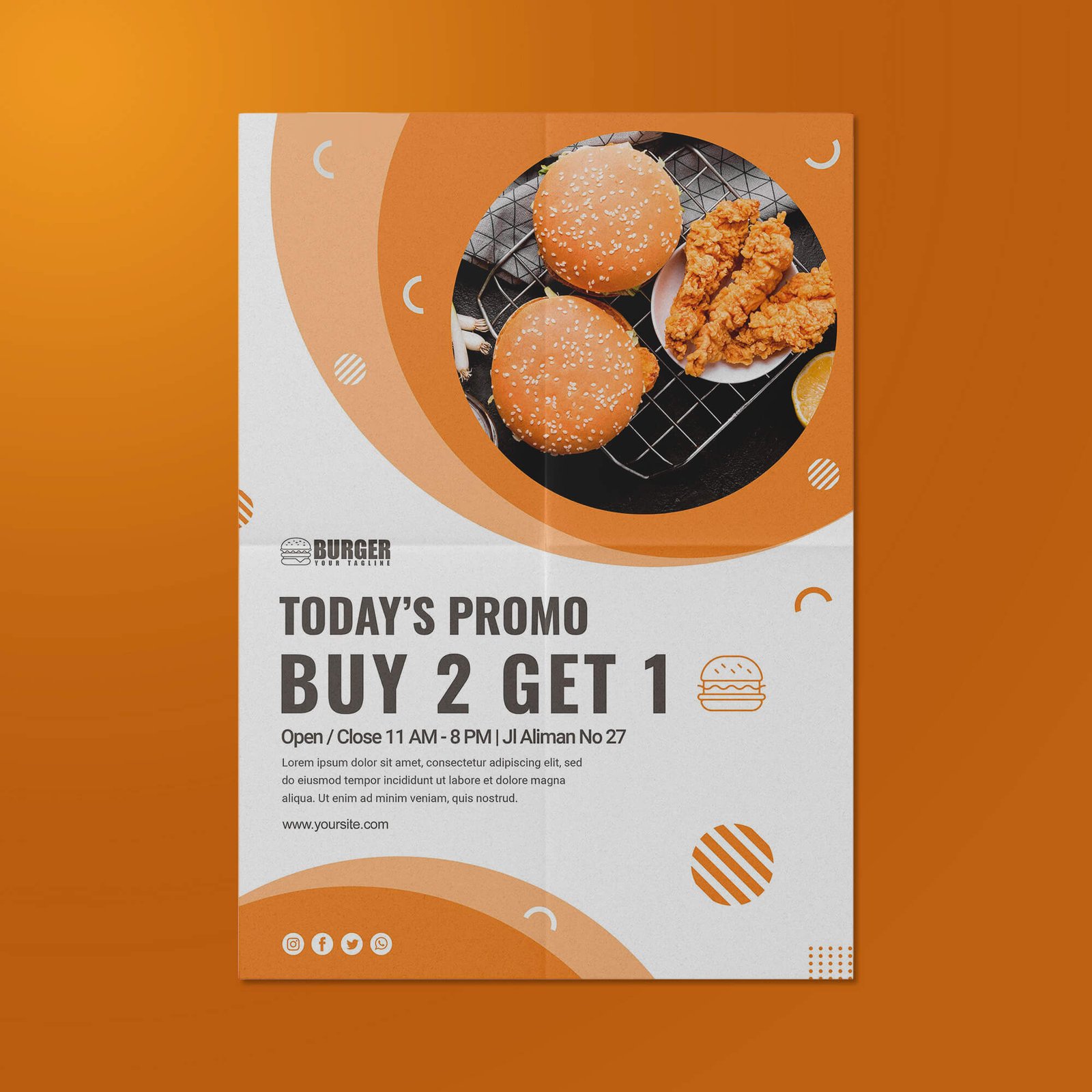 Design Free Folded Poster Mockup PSD Template 1