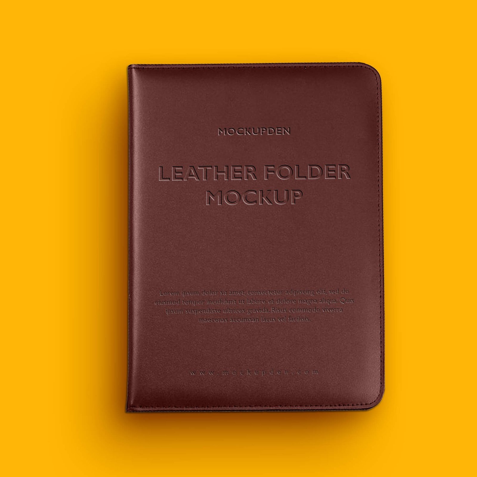 Design Free Leather Folder Mockup PSD Template