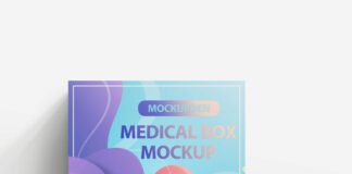 Design Free Medical Box Mockup PSD Template