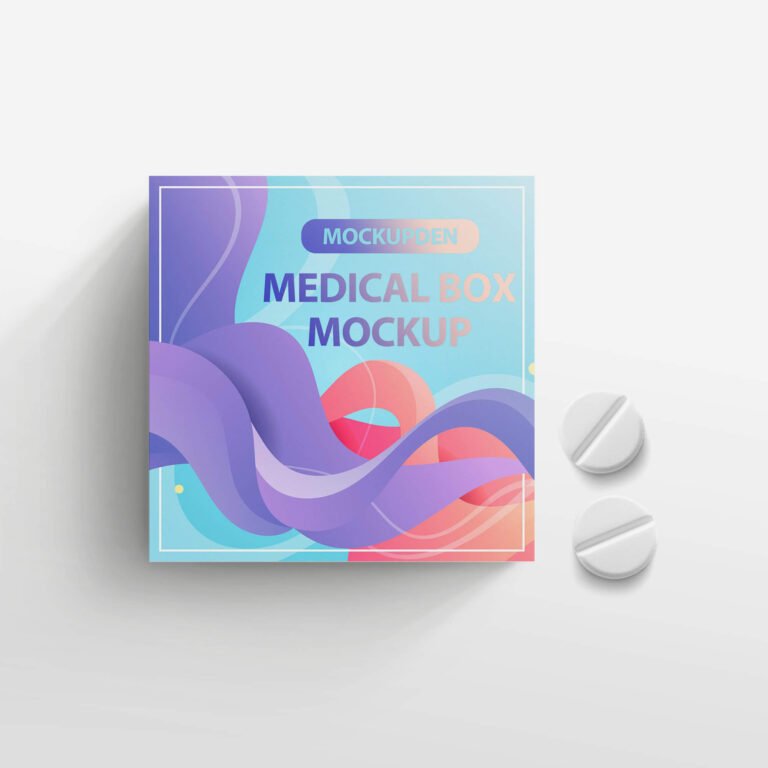 Design Free Medical Box Mockup PSD Template