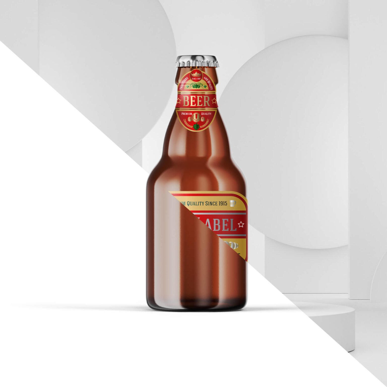 Free Beer Label Mockup PSD Template Mockup Den