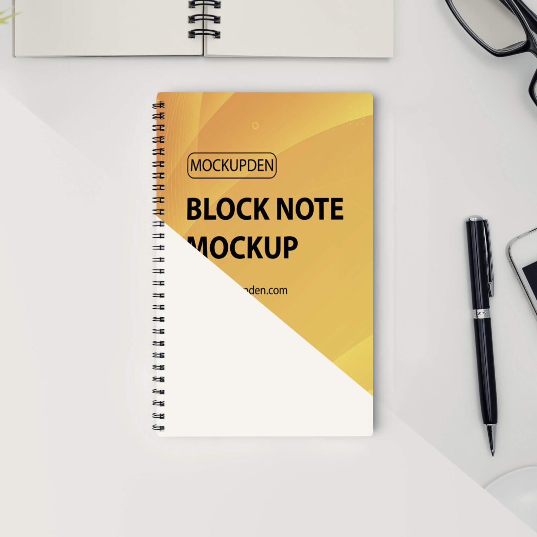 Download Free Block Note Mockup PSD Template - Mockup Den