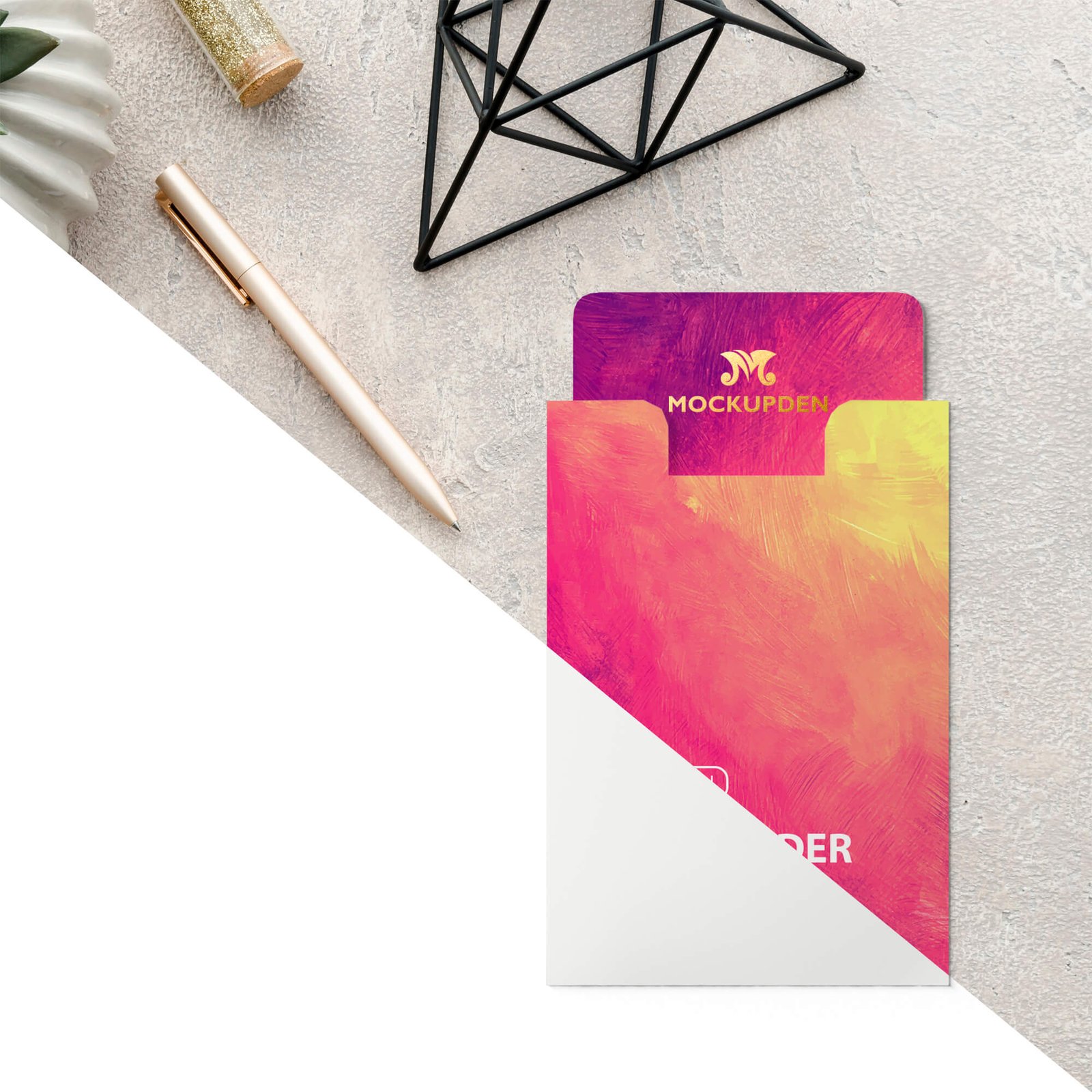 Editable Free Card Holder Mockup PSD Template