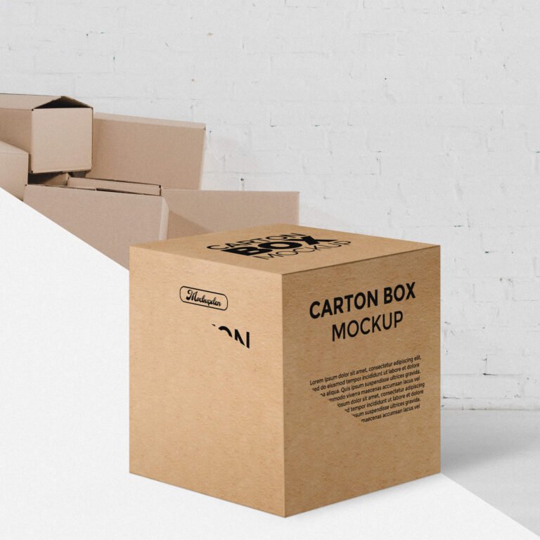 Download Free Carton Box Mockup PSD Template - Mockup Den
