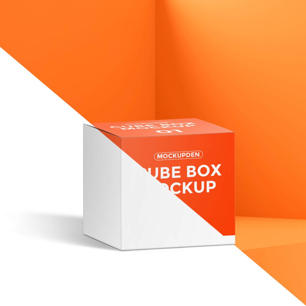 Free Cube Box Mockup PSD Template - Mockup Den