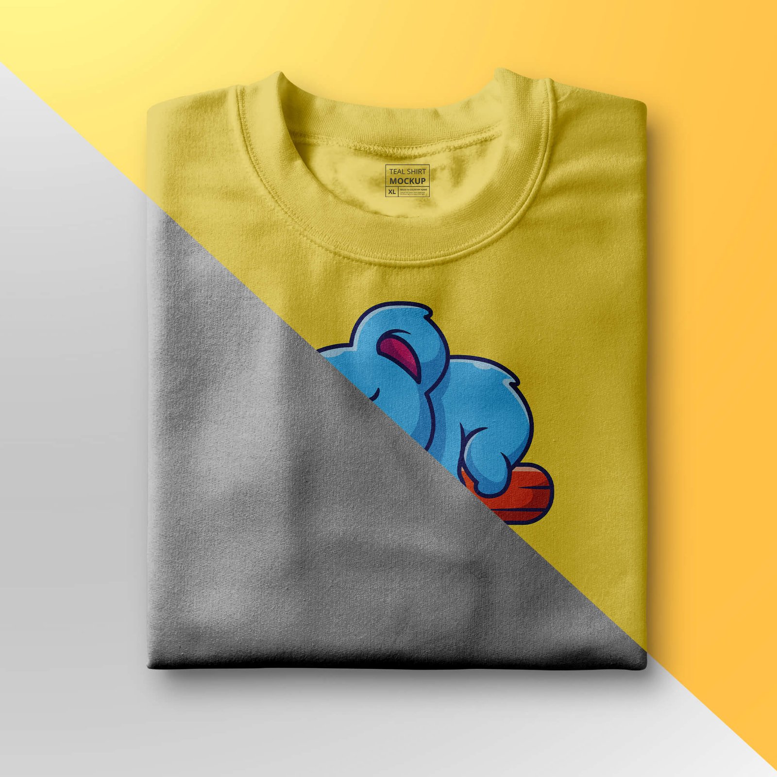Editable Free Folded T Shirt Mockup PSD Template