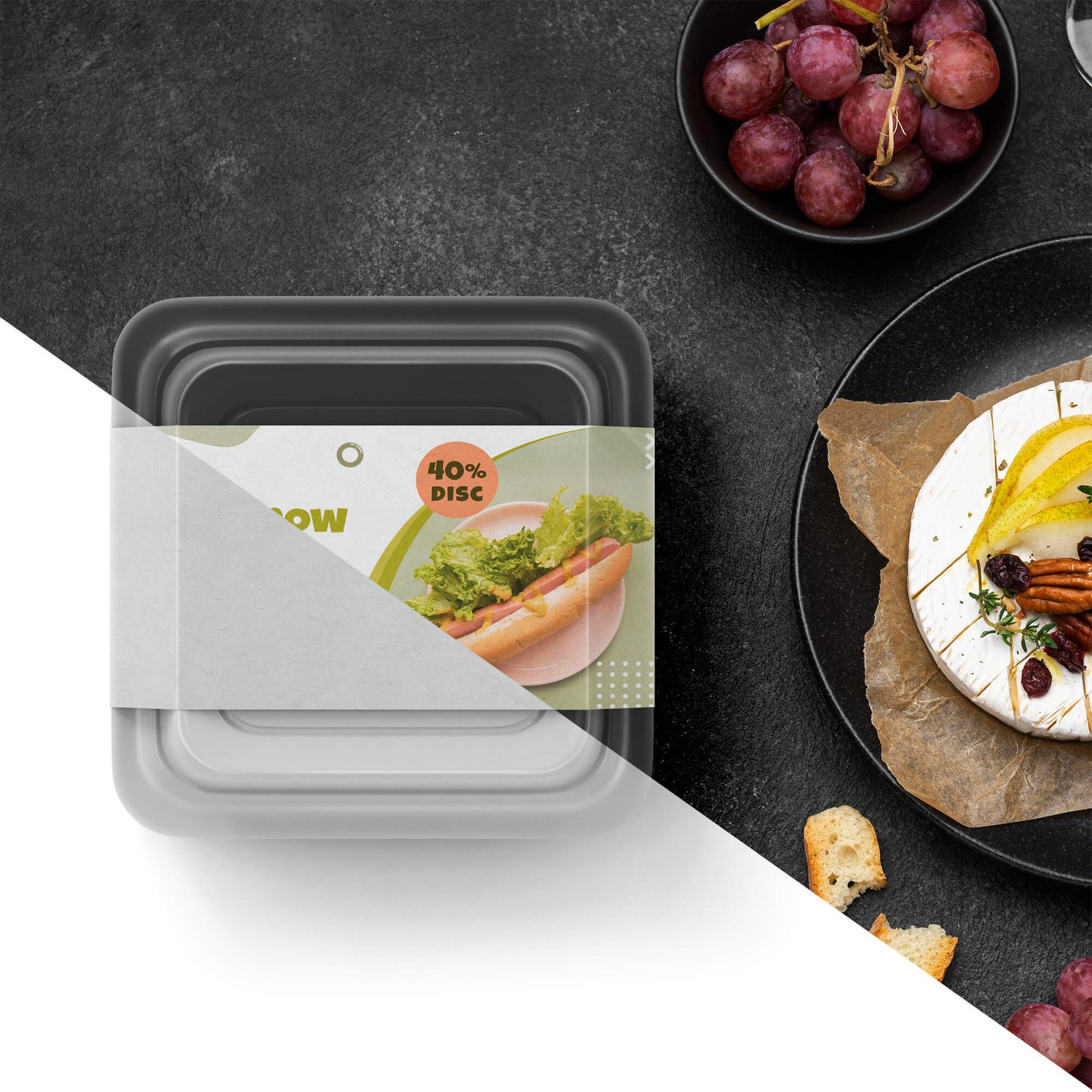 Editable Free Food Container Mockup PSD Template