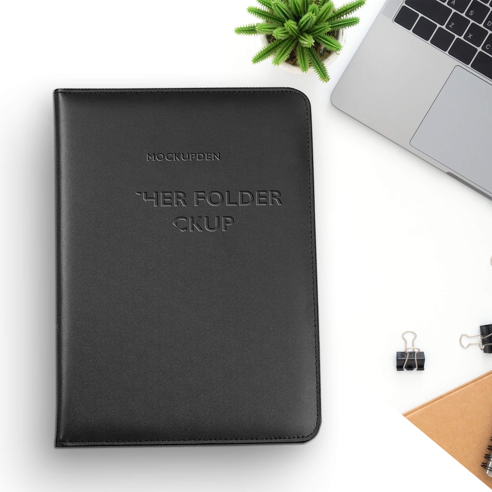 Editable Free Leather Folder Mockup PSD Template