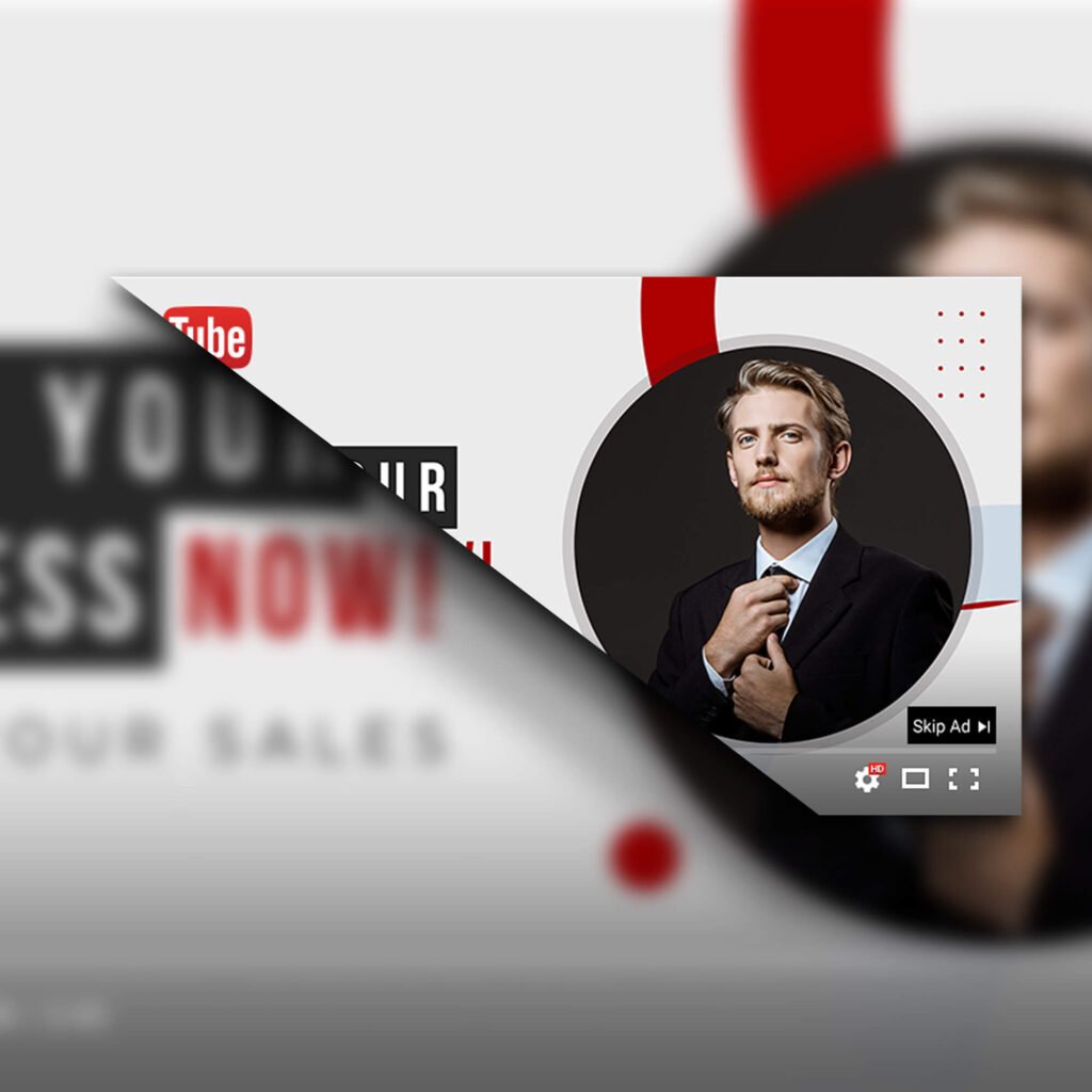 Editable Free YouTube Ad Mockup PSD Template