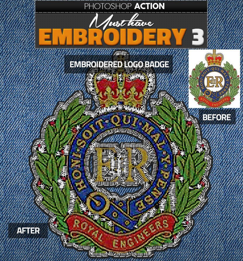 Embroidered Logo Badge Photoshop Action (1)