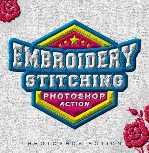 Embroidery Stitching Photoshop Action